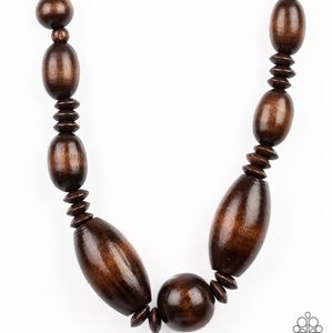 SUMMER BREEZIN" BROWN NECKLACE & EARRING SET